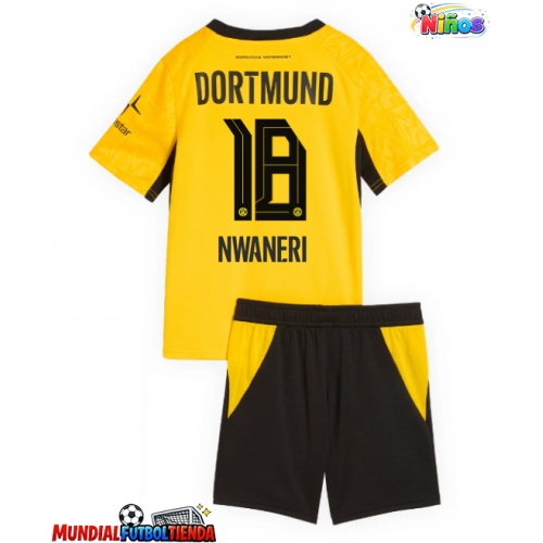 Camiseta Borussia Dortmund Ethan Nwaneri #18 Primera Equipación Replica 2026-27 para niños mangas cortas (+ Pantalones cortos)